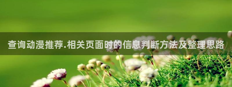 推理动漫：查询动漫推荐.相关页面时的信息判断方法及整理思路