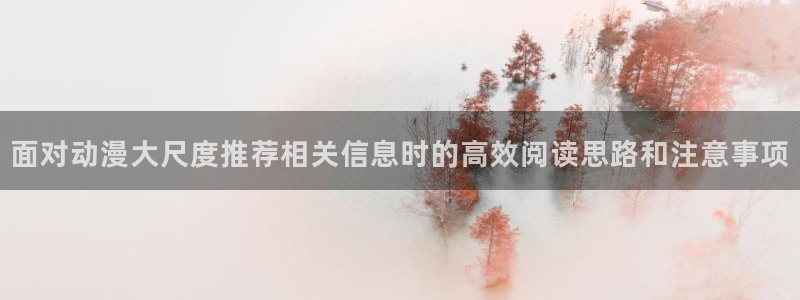 日漫网站：面对动漫大尺度推荐相关信息时的高效阅读思路和注意事项